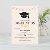 Graduation Party Invitation Elegant Gold Editable  Kaart (Staand voorkant)