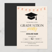 Graduation Party Invitation Elegant Gold Editable  Kaart (Voorkant / Achterkant)