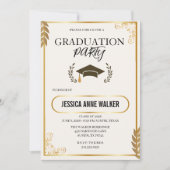 Graduation Party Invitation Elegant Gold Editable  Kaart (Voorkant)