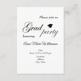 Graduation Party Invitation enclosure card Informatiekaartje
