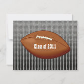 Graduation Party Invitation Football Helmet Grey Kaart (Achterkant)