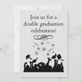 Graduation party Invitation for twins Kaart (Voorkant)