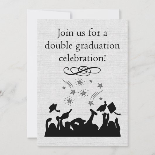 Graduation party Invitation for twins Kaart (Voorkant)