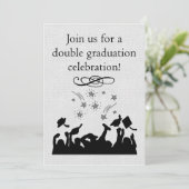 Graduation party Invitation for twins Kaart (Staand voorkant)