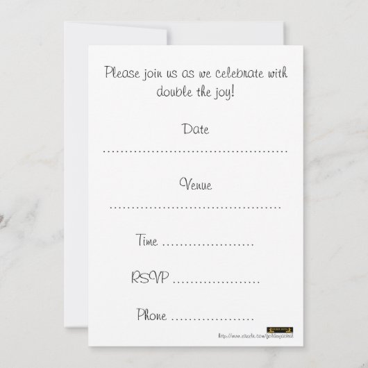 Graduation party Invitation for twins Kaart (Achterkant)