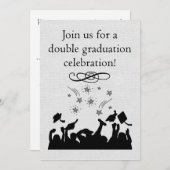 Graduation party Invitation for twins Kaart (Voorkant / Achterkant)