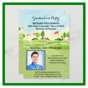 Graduation Party Invitation Foto Golf Kaart
