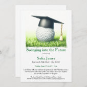 Graduation Party Invitation Golf Theme Kaart (Voorkant / Achterkant)
