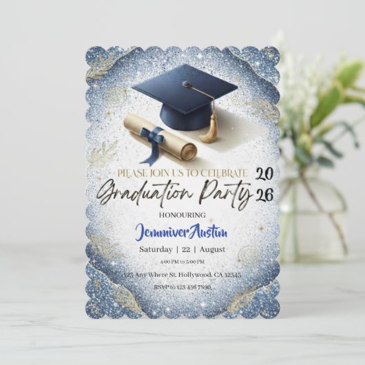 Graduation Party Invitation  Kaart (Staand voorkant)