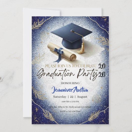 Graduation Party Invitation Kaart (Voorkant)