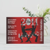 Graduation Party Invitation Music Dancing 1 Kaart (Staand voorkant)