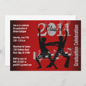Graduation Party Invitation Music Dancing 1 Kaart (Voorkant / Achterkant)