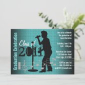 Graduation Party Invitation Music Mannen Choir Kaart (Staand voorkant)