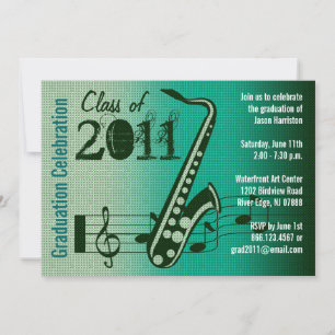 Graduation Party Invitation Music Saxophone Kaart