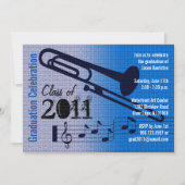Graduation Party Invitation Music Trombone 1 Kaart (Voorkant)