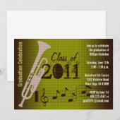 Graduation Party Invitation Music Trumpet Kaart (Voorkant / Achterkant)