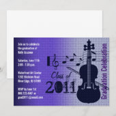 Graduation Party Invitation Music Violin Kaart (Voorkant / Achterkant)