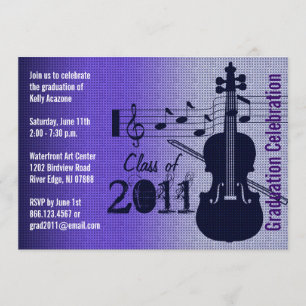 Graduation Party Invitation Music Violin Kaart