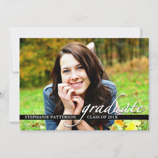 Graduation Party Invitation Photo and Script Kaart (Voorkant)