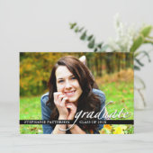 Graduation Party Invitation Photo and Script Kaart (Staand voorkant)