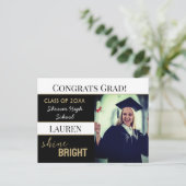 Graduation Party Invitation Post Card Briefkaart (Staand voorkant)