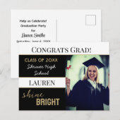 Graduation Party Invitation Post Card Briefkaart (Voorkant / Achterkant)