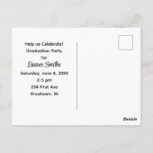 Graduation Party Invitation Post Card Briefkaart (Achterkant)