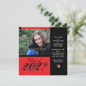 Graduation Party Invitation-Red Kaart (Staand voorkant)