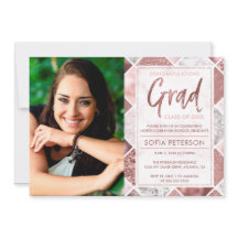 Graduation Party Invitation, Roos Gold