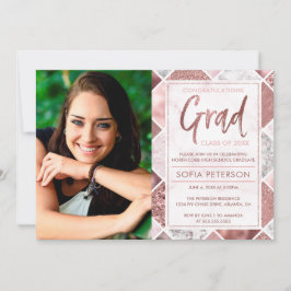 Graduation Party Invitation, Roos Gold Kaart