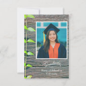 Graduation Party Invitation, Rustic Boards Card Kaart (Achterkant)
