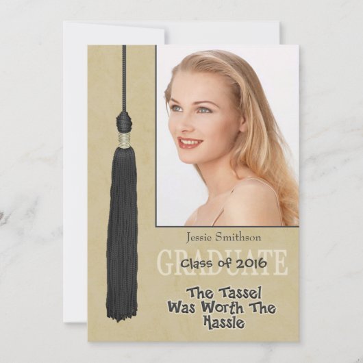 Graduation Party Invitation-Tassle Worth Hassle Kaart (Voorkant)
