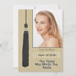 Graduation Party Invitation-Tassle Worth Hassle Kaart