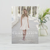 Graduation Party Invitation Trendy with Photo Kaart (Staand voorkant)