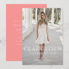 Graduation Party Invitation Trendy with Photo Kaart