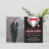 Graduation Party Invitation, Tuxedo Kaart (Staand voorkant)