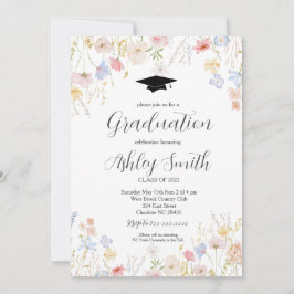 Graduation Party Invitation, Wildflower Afstuderen Kaart
