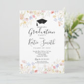 Graduation Party Invitation, Wildflower Afstuderen Kaart (Staand voorkant)