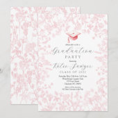 Graduation Party Invitation, Wildflower Afstuderen Kaart (Voorkant / Achterkant)