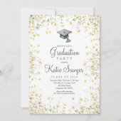 Graduation Party Invitation, Wildflower Afstuderen Kaart (Voorkant)