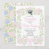 Graduation Party Invitation, Wildflower Graduation Kaart (Voorkant / Achterkant)
