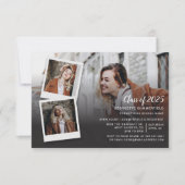 Graduation Party Invitation with 4 Photos Script Kaart (Voorkant)