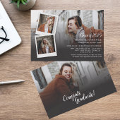 Graduation Party Invitation with 4 Photos Script Kaart