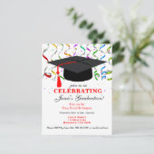 GRADUATION Party Invitation with Black Pet (Staand voorkant)