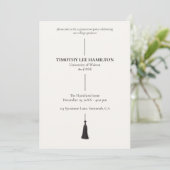Graduation Party Invitation with Black Tassel Kaart (Staand voorkant)