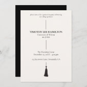 Graduation Party Invitation with Black Tassel Kaart (Voorkant / Achterkant)