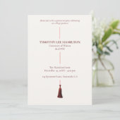 Graduation Party Invitation with Red Tassel Kaart (Staand voorkant)