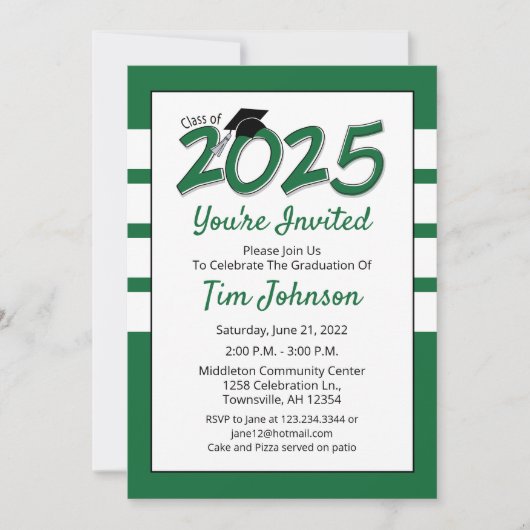 Graduation Party Invitation year 2023 green Kaart (Voorkant)