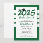 Graduation Party Invitation year 2023 green Kaart (Voorkant / Achterkant)