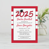 Graduation Party Invitation year 2023 red Kaart (Staand voorkant)